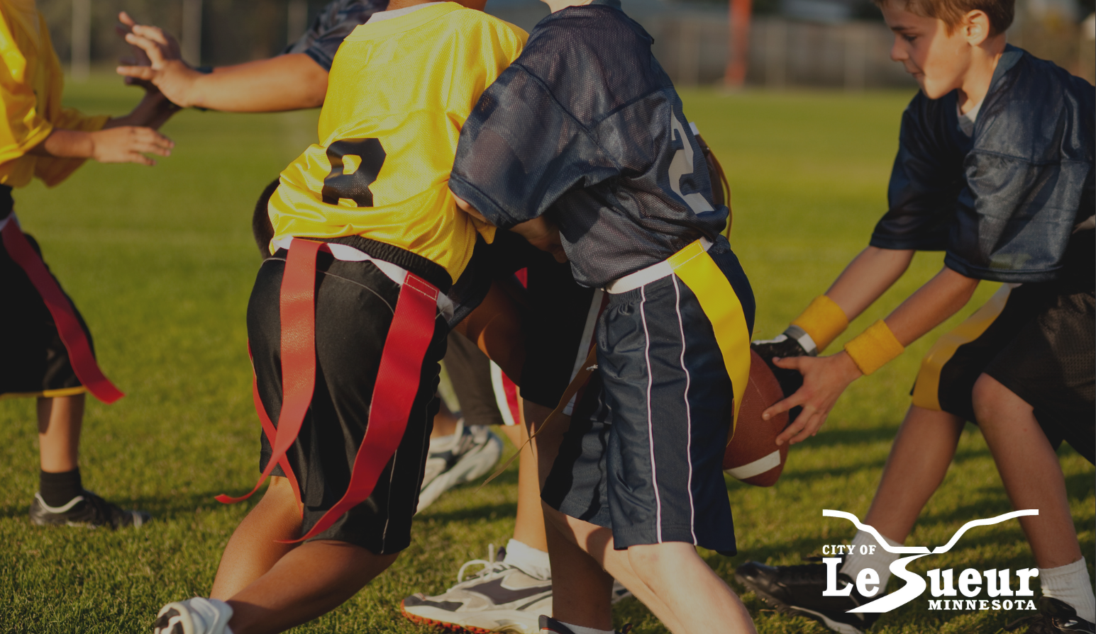 Kids playing flag football